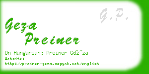 geza preiner business card